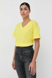 Liu Jo tricou din bumbac culoarea galben PPYX-TSD0TY_11X