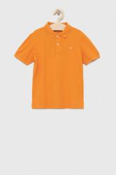 Benetton tricouri polo din bumbac pentru copii culoarea portocaliu, neted PPYX-POB01K_22X