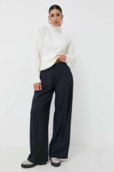 Silvian Heach pantaloni femei, culoarea albastru marin, lat, high waist MBYX-SPD00B_59X