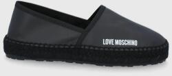 Love Moschino Espadrile de piele culoarea negru, cu platformă PPYY-OBD14U_99X