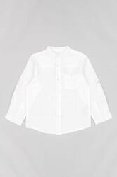 Zippy cămașă din amestec de in pentru copii culoarea alb PPYX-KDB04L_00X
