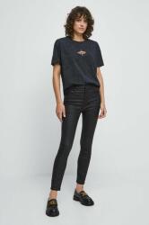 Medicine pantaloni femei, culoarea negru, mulata, high waist ZBYX-SPD400_99X