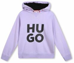 Hugo bluza copii culoarea violet, cu glugă, cu imprimeu 9BYX-BLK02O_54X