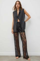 Bruuns Bazaar pantaloni femei, culoarea negru, drept, high waist 9BYX-SPD006_99X