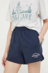 Abercrombie & Fitch pantaloni scurti femei, culoarea albastru marin, cu imprimeu, high waist 9BYX-SZD01N_59X
