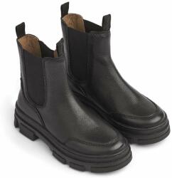 Liewood cizme chelsea din piele pentru copii culoarea negru 9BYX-OBG06L_99X