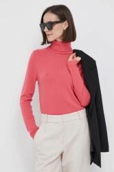 Benetton pulover de lana femei, culoarea roz, light, cu guler 9BYX-SWD0N6_30X