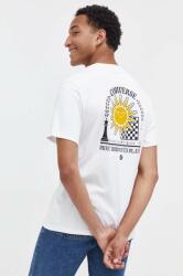 Converse tricou din bumbac culoarea alb, cu imprimeu 9BYX-TSM0PW_00X