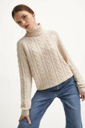 MEDICINE pulover din amestec de lana femei, culoarea bej, cu guler ZBYX-SWD070_08M
