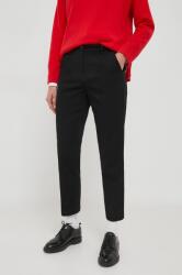Sisley pantaloni femei, culoarea negru, mulata, medium waist 9BYX-SPD0P1_99X