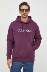 Calvin Klein hanorac de bumbac barbati, culoarea violet, cu glugă, cu imprimeu 9BYX-BLM010_44X