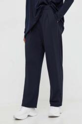 Max Mara Leisure pantaloni femei, culoarea albastru marin, drept, high waist 9BYX-SPD0KE_59X