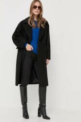 Silvian Heach palton femei, culoarea negru, de tranzitie, oversize MBYX-KPD00E_99X