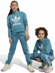 Adidas bluza copii culoarea turcoaz, cu glugă, cu imprimeu 9BYX-BLK06O_66X
