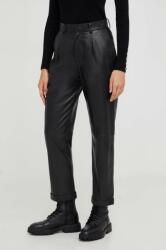 Answear Lab pantaloni de piele X limited collection NO SHAME femei, culoarea negru, drept, high waist B9YX-SPD101_99X