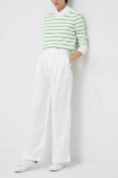 Gap pantaloni din in culoarea alb, lat, high waist PPYX-SPD0US_00X