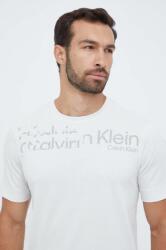 Calvin Klein Performance tricou de antrenament culoarea bej, cu imprimeu 9BYX-TSM1CR_08X