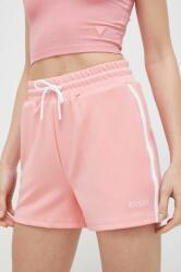 Guess pantaloni scurti femei, culoarea roz, modelator, high waist PPYX-SZD02S_30X