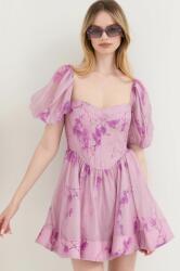 Bardot rochie culoarea violet, mini, evazati 9BYX-SUD06Z_44X