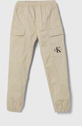 Calvin Klein pantaloni copii culoarea bej, neted 9BYX-SPB010_01X