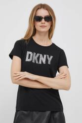 DKNY tricou femei, culoarea negru 9BYX-SWD17A_99X