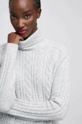 MEDICINE pulover din amestec de lana femei, culoarea gri, cu guler ZBYY-SWD0A4_09M