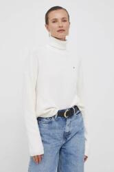 Tommy Hilfiger pulover de bumbac culoarea bej, cu guler 9BYX-SWD11Y_01X