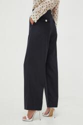 Custommade pantaloni de lana culoarea albastru marin, lat, high waist 9BYX-SPD0JR_59X