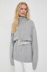 Trussardi pulover din amestec de lana femei, culoarea gri, light, cu guler 9BYX-SWD123_09X