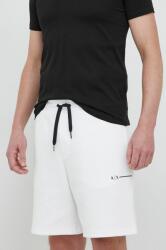 Armani Exchange pantaloni scurti barbati, culoarea alb PPYX-SZM06A_00X
