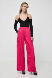 Pinko pantaloni femei, culoarea roz, lat, high waist 9BYX-SPD0R6_42X