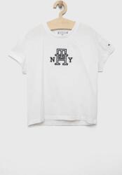 Tommy Hilfiger tricou de bumbac pentru copii culoarea alb 9BYX-TSG01M_00X