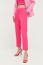 Morgan pantaloni femei, culoarea roz, mulata, high waist PPYX-SPD13P_30X