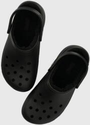 Crocs papuci Classic Platform Lined Clog femei, culoarea negru, cu platforma, 207938 9BYX-KLD05M_99X