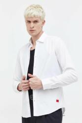 HUGO BOSS cămașă bărbați, culoarea alb, cu guler clasic, slim 50500216 9BYX-KDM0H8_00X