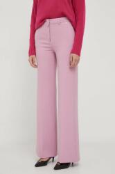 JOOP! pantaloni femei, culoarea roz, lat, high waist 9BYX-SPD12K_30X