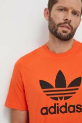 adidas Originals tricou din bumbac barbati, culoarea portocaliu, cu imprimeu 9BYX-TSM0F0_22X