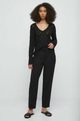 Medicine pantaloni femei, culoarea negru, fason chinos, medium waist ZBYX-SPD302_99X