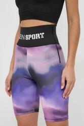 Plein Sport pantaloni scurti femei, culoarea violet, modelator, high waist 9BYX-SZD06R_45X