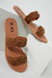 Answear Lab papuci din piele femei, culoarea maro BPYY-KLD021_88X