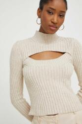 ANSWEAR pulover de lana culoarea bej, light, cu turtleneck BMYX-SWD0AH_80X