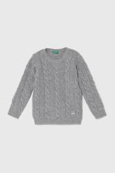Benetton pulover de lână pentru copii culoarea gri, light 9BYX-SWK02D_90X