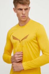 Salewa longsleeve sport Solidlogo culoarea galben, cu imprimeu 9BYY-BUM0AU_18X