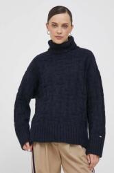Tommy Hilfiger pulover din amestec de lana femei, culoarea albastru marin, călduros, cu guler 9BYX-SWD11T_59X
