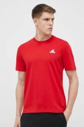 Adidas tricou din bumbac culoarea rosu, neted PPYX-TSM08L_33X