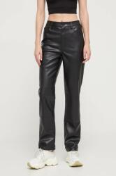 Tommy Jeans pantaloni femei, culoarea negru, drept, high waist 9BYX-SPD0SS_99X