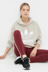 Adidas hanorac de bumbac femei, culoarea bej, cu glugă, cu imprimeu 9BYX-BLD09A_80X