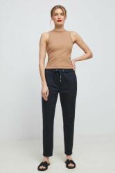 Medicine pantaloni femei, culoarea negru, fason chinos, medium waist ZPYX-SPD060_99X