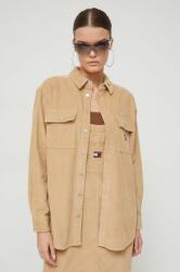 Tommy Hilfiger cămașă din bumbac femei, culoarea bej, cu guler clasic, regular DW0DW16920 9BYX-KDD0CY_80X