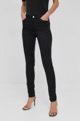 Morgan Pantaloni femei, culoarea negru, mulat, medium waist 9BY8-SPD0PW_99X